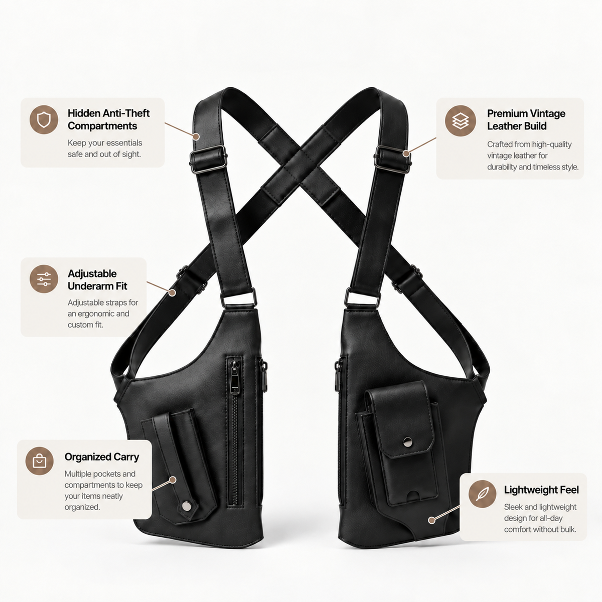 Folvani™ Premium Leather Shoulder Bag